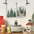 thumbnail image 2 of SOME THING Elk Trees Snow Hello Winter Kitchen Towels Dish Towels, 18x26 Inch Seasonal Christmas Decoration Hand Towels Set of 2, 2 of 6