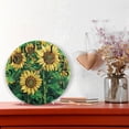 thumbnail image 2 of DEIARA Sunflower Green Background Burgundy Butterfly Wall Clock 10in Silent Mechanism Battery Operated Retro Style for Living Room Bedroom and Kitchen Gold Pointer, 2 of 10