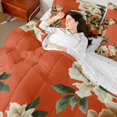 thumbnail image 5 of Feelyou Vintage Orange Floral Twin Bedding Sets 7-Piece, Western Rustic Flower Bedding Comforter Set, French Fashion Style Reversible Sheet Sets, Super Cozy Room Decor, 5 of 8