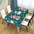 thumbnail image 7 of Coolnut Christmas Snowman Tablecloth, Waterproof Washable Polyester Square Table Cover, Durable Tablecloth for Kitchen Dining Table Party Decor, 54"x54", 7 of 7