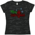 thumbnail image 3 of Inktastic Merry Christmas Buffalo Plaid Cross with Snowflakes Women's T-Shirt, 3 of 5