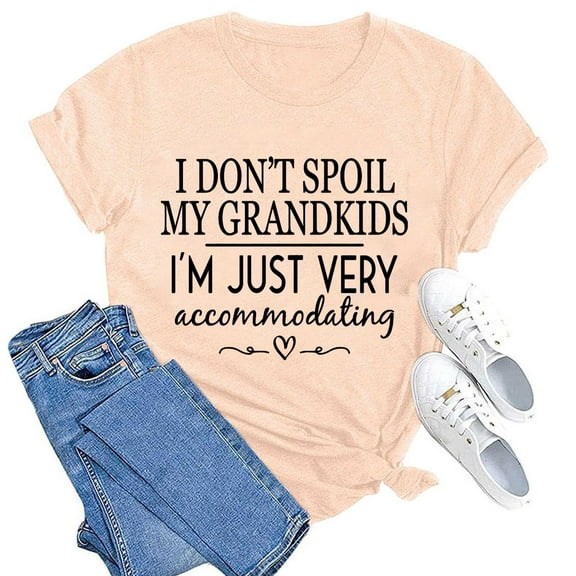 Women's T-Shirt Solid Color Casual Fashion Letter Printed Round Neck Short Sleeve Soft Comfortable Stretchable