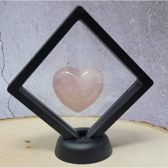 Crystal Rose Quartz Crystal Heart AAA 2" - Large Puffy Rose Quartz Heart 50mm (2")