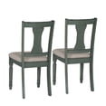 thumbnail image 5 of Linon Willow Wood Set of Two Upholstered Dining Side Chairs in Teal Blue, 5 of 13