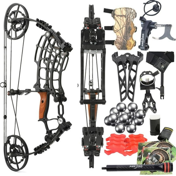 AMEYXGS Archery US Compound Bow Set 30-60lbs Steel Ball Arrows Dual-use