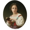 thumbnail image 2 of William Bouguereau 20x24 Gold Ornate Framed and Double Matted Museum Art Print Titled - The Book of Hours (1867), 2 of 4
