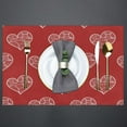 thumbnail image 3 of Beautiful Hearts Valentine''s Day Placemats Set of 6 Fabric Placemats Square Placemat for Kitchen Table Heat Resistant, Easy to Clean Table Placemats 12x18 Inch, 3 of 5