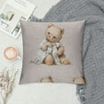 thumbnail image 2 of Autua Teddy Bear Bow Polka Dots Graphic Decorative Cushion Throw Pillow Cover for Home Couch Living Room Bed Sofa Pillow Case 1PC 12x12in, 2 of 5