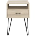 thumbnail image 1 of 18" Modern Single Drawer Hairpin Leg Bedroom Nightstand in Birch, 1 of 6