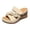 White, variant on Women's Wedge Sandals Cute Flower Platform Slip on High Heeled Slides Open Toe Cork Wedges Heels Summer Dressy Shoes Khaki Size 9