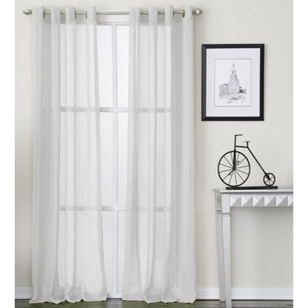 Charlton Home Creedmoor Solid Semi Sheer Grommet Single Curtain