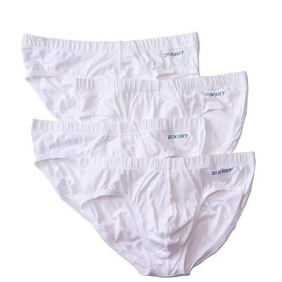 2(X)IST Mens Cotton Stretch Bikini Brief 4-Pack, White, Medium