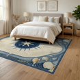 thumbnail image 3 of ODIKA 6'x9' Washable Area Rug Non-Slip, Chair-Friendly, Starfish Ocean Nautical Motif Seashell Center Bathroom Coral for Dining Room, Under Table, Office Décor, 3 of 7