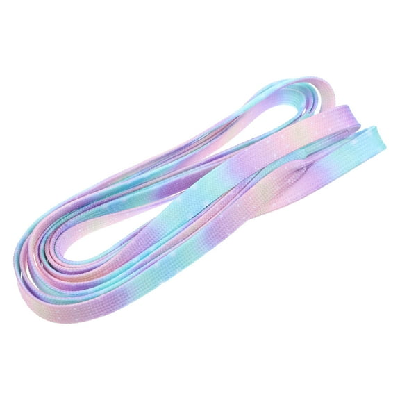 UPOUART 1 Pair Ribbon Laces For Sneakers Tie Dye Multi Colored Cloth Decorative