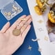 thumbnail image 3 of 20 piezas de 5 estilos de dijes de estrella de acero inoxidable, colgantes de eslabones dorados, conectores de eslabones de sol huecos con doble bucle, 3 of 7