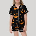 thumbnail image 2 of BOOMNY Halloween Girls 2 Peice Pajamas Sets Hallowmas Pumpkin Ghost Graphic Long Sleeve Sleepwear Tops Pants Pjs Set for Kids Cozy Loungewear Homewear, 2 of 4
