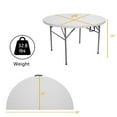 thumbnail image 3 of Zimtown Table Pliante Portable en Plastique 48 Pouces Surface Ronde pour un Poids de 400kg, 3 of 12