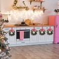 thumbnail image 6 of 1PC Mini Wreaths for Cabinet, Flocked Mistletoe Wreath with Bow, Artificial Berries Pinecones for Holiday Kitchen Cabinet Window Chair Decor, 6 of 7
