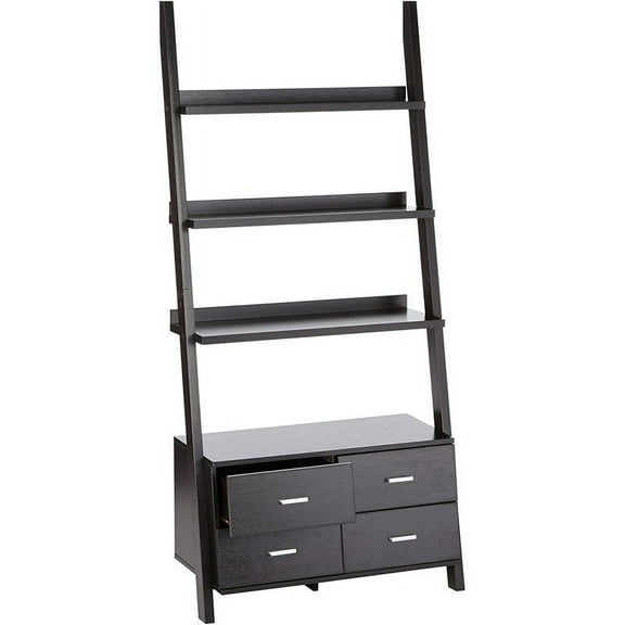 Bowery Hill 4 Shelf Ladder Bookcase in Cappuccino
