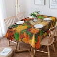 thumbnail image 4 of Hello Fall Rectangle Tablecloths 60x90,Red Orange Thanksgiving Maple Leaf Animal Table Cloth Table Cover Indoor/Outdoor Tabletop Decor for Wedding Holiday Party Dinner Baby Shower, 4 of 7