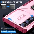 thumbnail image 3 of Dteck for Samsung Galaxy S24 Ultra Case with Slide Camera Cover,Magnetic Rotated Kickstand Rubber Case Hard PC Camera Protection Military Grade Shockproof Heavy Duty Protective Cover,Pink, 3 of 8