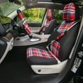 thumbnail image 2 of FH Group Tartan57 Universal Fit Cloth Car Seat Covers, Solid Back Rear Bench for Auto, SUV, Sedan and Van with Steering Wheel Cover - Red Full Set, 2 of 8