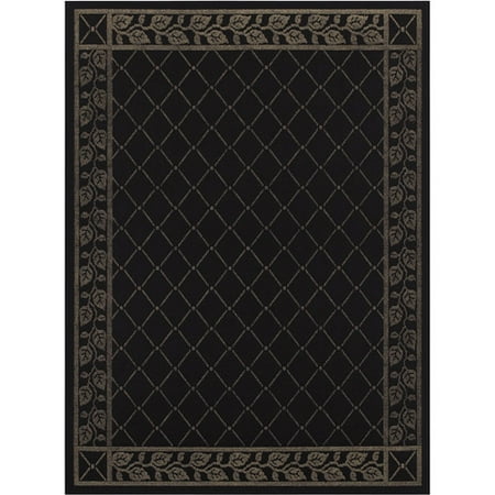 Garden Party Carriage House Indoor/Outdoor Rug, Black Tie, 5'6" x 7'6"