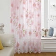 thumbnail image 6 of Pink Floral Sheer Curtains 45 Inches Long, Modern Farmhouse Aesthetic Shabby Chic Flower Light Filering Curtains, Breathable Simi Curtain Privacy Drapes for Kitchen Bathroom Small Window Treatment, 6 of 9
