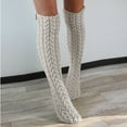 thumbnail image 5 of MSJUHEG Wool Socks,Crew Socks,Warm Socks,Ankle Socks,Fuzzy Socks,Cable Knitted Thigh High Boot Socks Extra Long Winter Stockings Over Knee Leg White One Size, 5 of 6