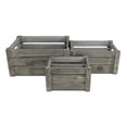 thumbnail image 3 of Cheungs Set Of 3 Gray Wash Crate With Metal Strip On Slats, 3 of 4
