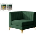 thumbnail image 2 of Meridian Furniture Alina Green Velvet Corner Chair, 2 of 16