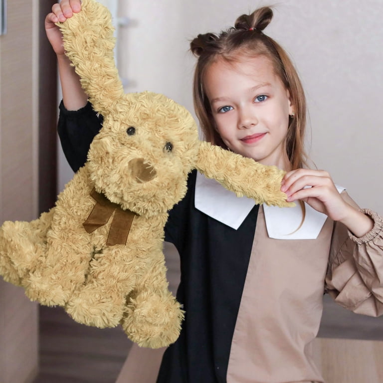 WEIGEDU Labradoodle Plush Toy - Fluffy Red Stuffed Dog, 12.6 Inches, For Kids & Babies
