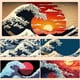 thumbnail image 2 of Alfombrilla de ratón con diseño de olas grandes de Japón, alfombrilla grande para ratón y teclado para ordenador de juegos, 2 of 5