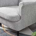 thumbnail image 5 of CJC Jacquard Wingback Chair Slipcovers 2 Pieces Stretch Polyester Fabric Wing Armchair Covers with Elastic Bottom for Living Room Bedroom, 5 of 17