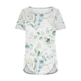 thumbnail image 4 of Women Short Sleeve Christmas gift Fashion Trendy Lining Durable Leisure Printed Thin section Loose Fitting Short Sleeve Green Sexy Lining Size 2XL, 4 of 5