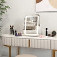 thumbnail image 4 of YYAo Vanity Mirror, Hollywood Makeup Mirror,16 x 12 Inch Rectangular Vanity Makeup Mirror with 3 Color Dimmable Lighting-White, 4 of 9