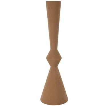 DecMode 28" Art Deco Fluted Brown Metal Vase