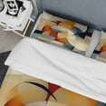 thumbnail image 4 of Designart "Patterned Abstractions I" Modern Geometric Bedding Covert Set - Abstract Geometric Orange Abstract Bed Set With 2 Shams, 4 of 6