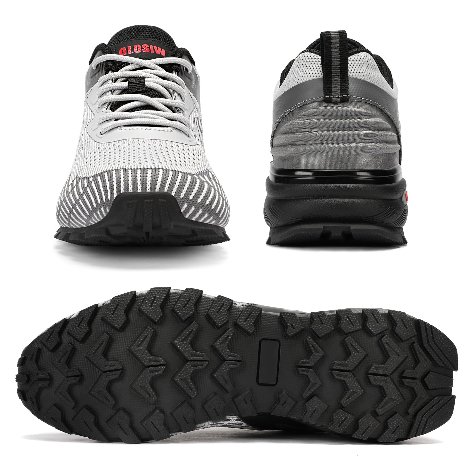 GLOSIW Men's Trail Running Shoes Non Slip Hiking Shoes Tennis Shoes Fashion Sneakers Workout Footwear