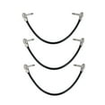 thumbnail image 1 of Cable de audio Ammoon 30cm / 12in Pedal de efecto de guitarra Cable de parche para instrumentos 1/4 "Conector plateado en ángulo recto Chaqueta de PVC negra, paquete de 3 Tomshoo Cable de audio, 1 of 5