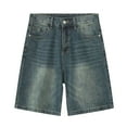 thumbnail image 3 of Women's Jeans High Waisted A Shaped Casual Denim Shorts Medium Pants Large Size Cropped Pants,Blue Women's Jeans M, 3 of 3
