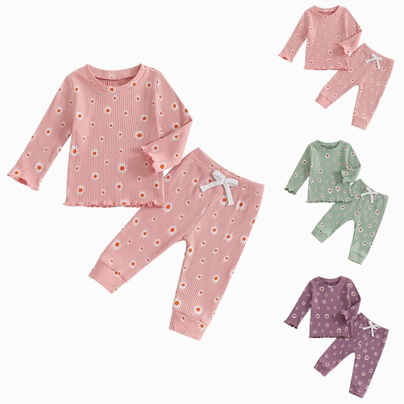 18-24 Months Toddler Girl Fall Outfits Long Sleeve Sweatshirts and Pants 2Pcs Clothes Set School Set 6-12 Months 12-24 Months 2T 3T 4T 5T 6T 7T 8T 9T Children,Purple Outfit
