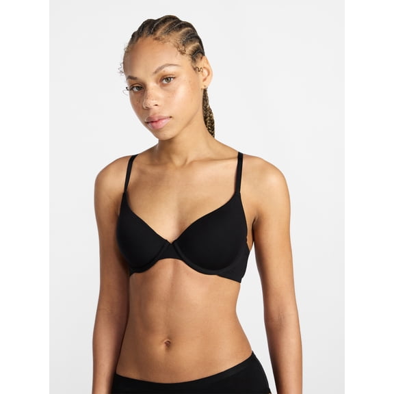 No Boundaries Cotton Blend Lightly Lined T-Shirt Bra, Women's 34A-40C