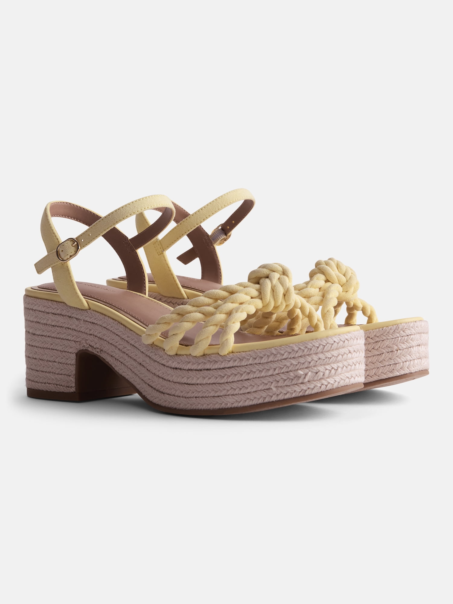 Free Assembly Women's Espadrille Block Heel Platform Sandals