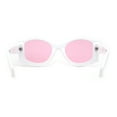 thumbnail image 4 of Trendy Concave Mod White Rounded Rectangle Chic Sunglasses White Blue Pink, 4 of 4