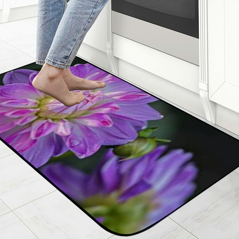 Heduofu Decorative Door Mat, Door Mat with Non-Slip Rubber Backing, Easy Cleaning, Traps Dirt, Rug for Entry, Patio, Garage  - Flower Blossom Bloom Dahlia Nature Plant 19.68*47.24 in