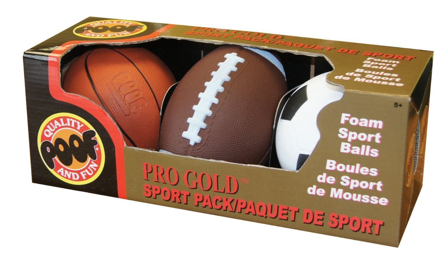 and Soccer Ball Basketball POOF Pro Gold Foam 3 Sport Ball Pack includes Football 