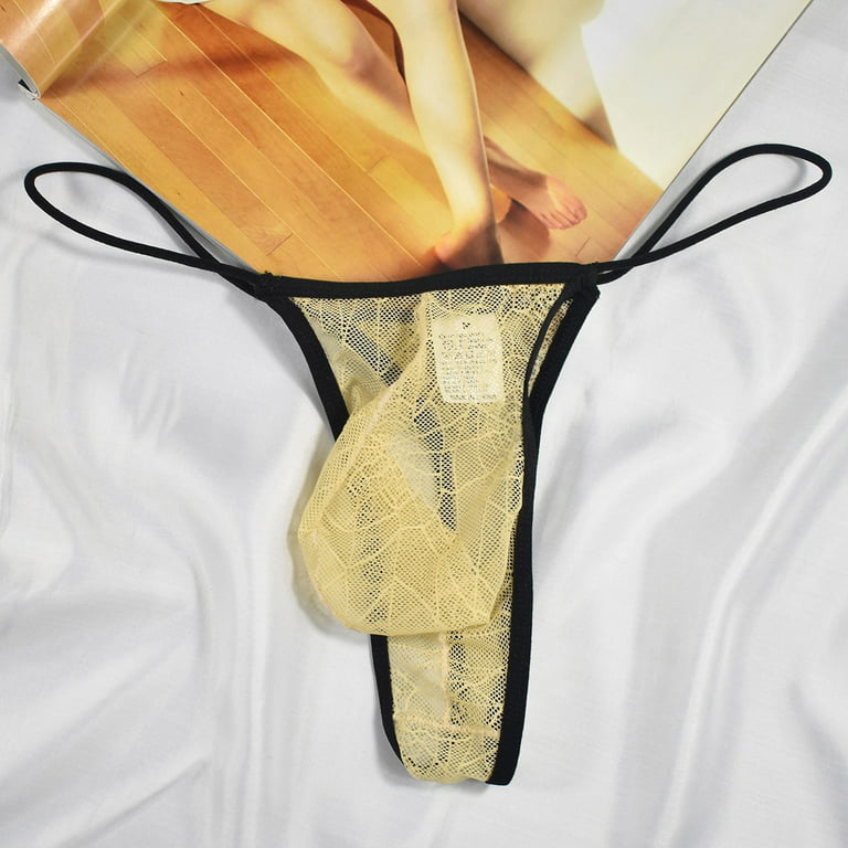 Gubotare Mens Underwear Men's Enhancing Underwear Briefs Ice Silk Big Ball  Pouch Briefs for Male Pack,Yellow M 