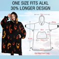 thumbnail image 4 of Oversized Wearable Blanket Hoodie,Spooky Halloween Faces Pattern Sherpa Blanket Hoodie with Super Pockets,Super Warm Fuzzy Pullover for Women & Men, 4 of 6