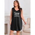 thumbnail image 5 of 3 Pack Nightgowns for Women Plus Size Sleeveless Print Nightshirts Crew Neck Sleepshirt Soft Sleepwear 1X-5X, 5 of 6